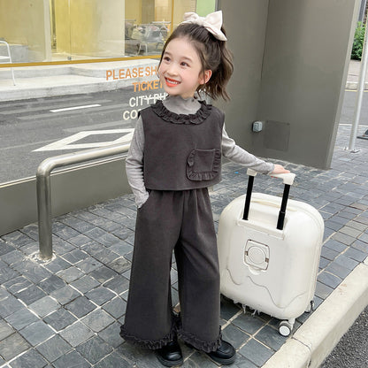 Gilet à volants & pantalon | Style tendance automne