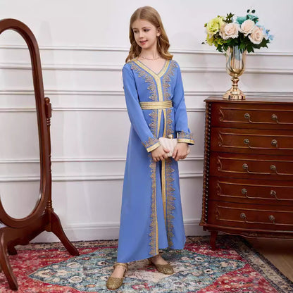Children's Foreign Trade Dubai Girl Lace V-neck