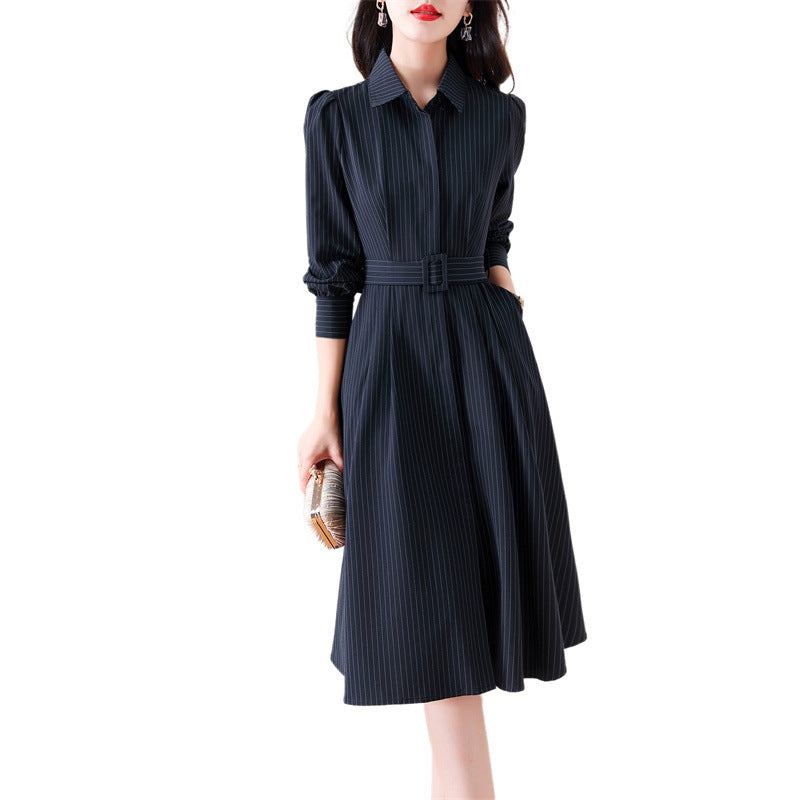 💙 Nabana – Robe Élégante Slim Fit Bleu Marine