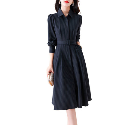 💙 Nabana – Robe Élégante Slim Fit Bleu Marine