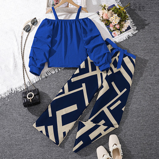 Chic British  Haut à Manches Longues & Pantalon Imprimé