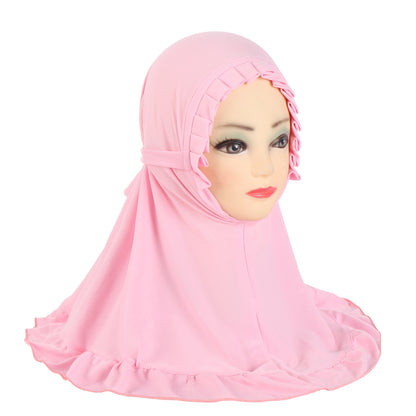 Girls Fashion Personality Pure Color Ruffles Headscarf