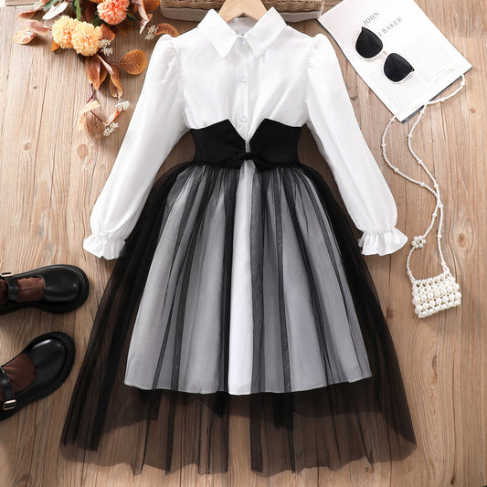 🧚‍♀️ Robe Fille Tendance avec Détail en Tulle – Élégance & Style