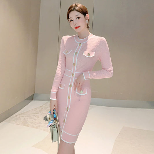 Four-mouth Bag Slim Slimming Exquisite Socialite Style Tight Dress Fashion
