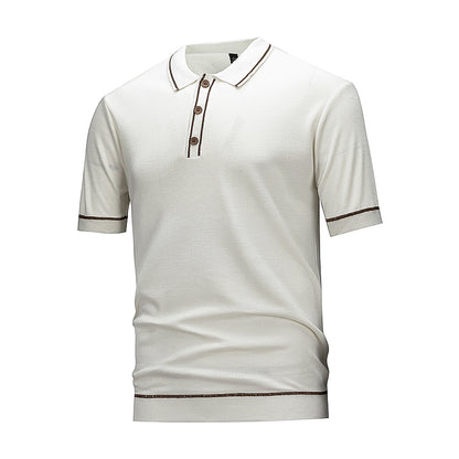Polo Liseré Contrastant Blanc Homme