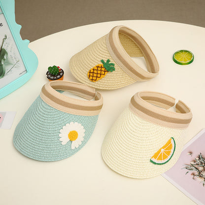 Parent-child Children's Hat Summer Male Tide Sunscreen Straw Hat Korean Sun Hat Female Sandal Hat Empty Top Hat Girl Summer Treasure