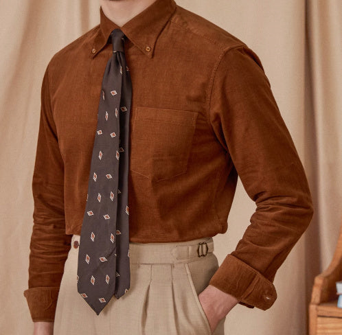 Cotton Corduroy Long-sleeved Shirt American Japanese Style