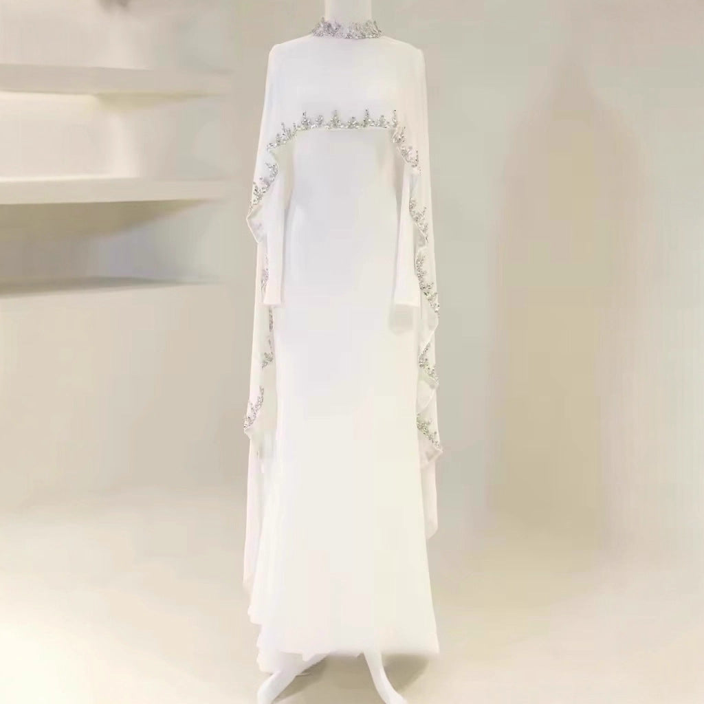 Robe Trapèze À Franges Avec Châle Femme