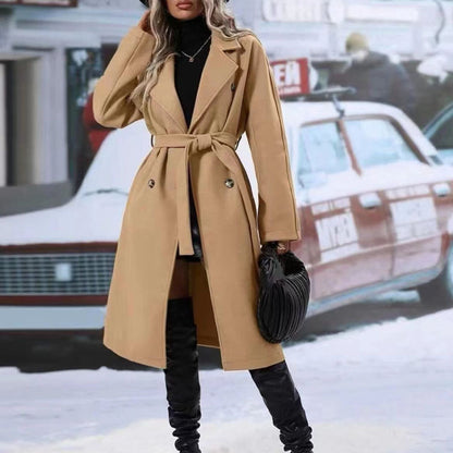 🧥 Adash – Trench long ceinturé à double boutonnage