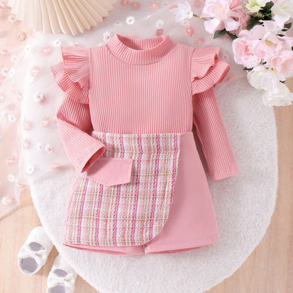 ✨ Ensemble Jupe & Haut Rayé – Style Chic pour Fillettes