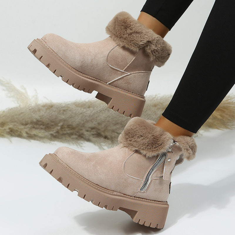 Fayora – Bottes d’Hiver Doublées en Fourrure Courte