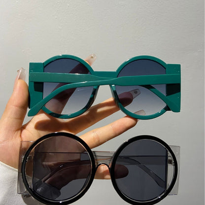 Round Large Frame Sunglasses Cool Contrast Color