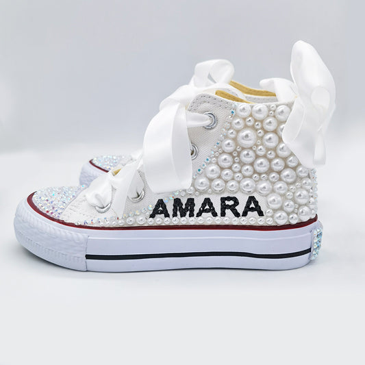 Children's Colorful Beaded Canvas Shoes