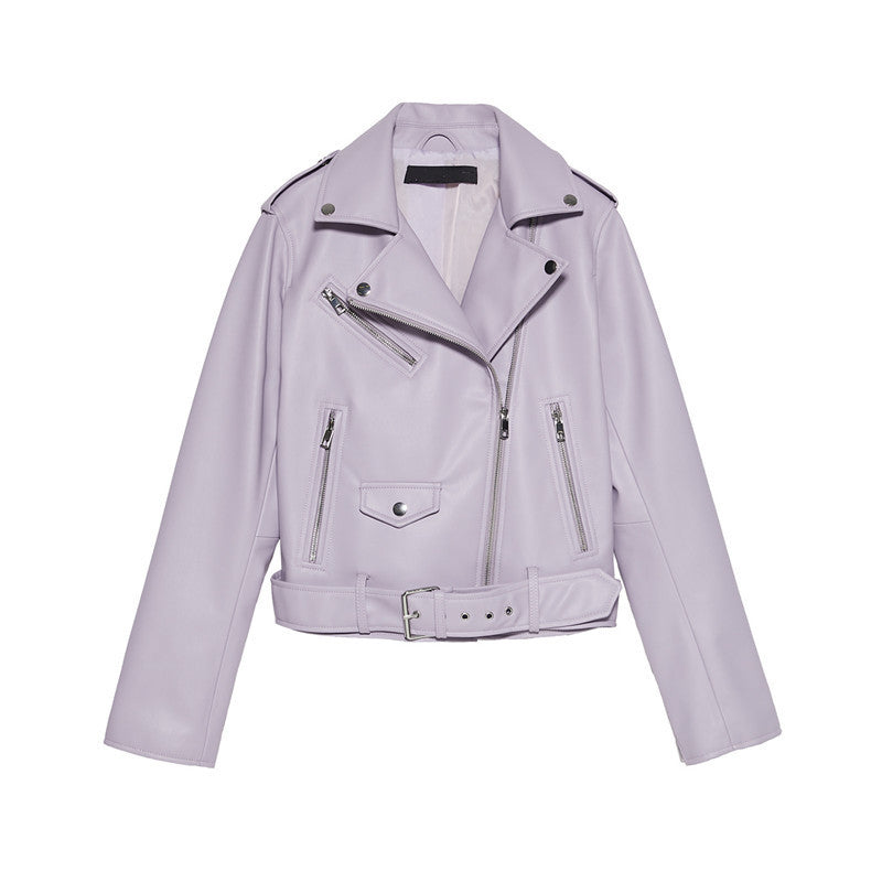 🖤 Nayma – Veste Biker en Similicuir pour Femme