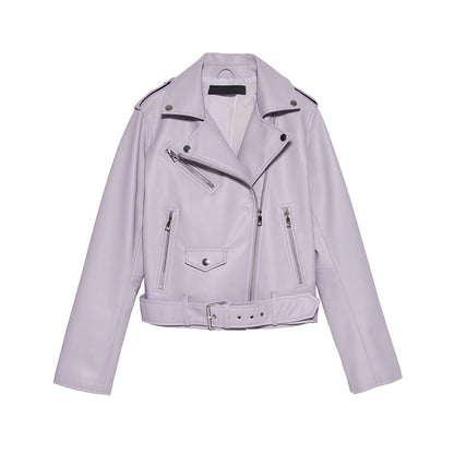 🖤 Nayma – Veste Biker en Similicuir pour Femme
