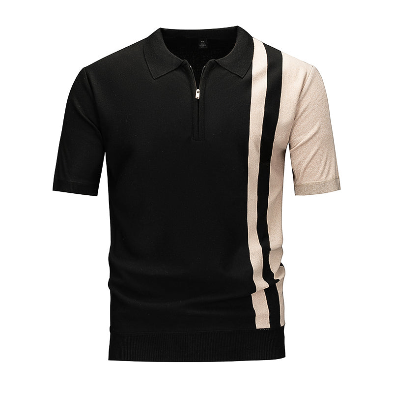 Polo Maille Demi-Zip Bicolore Homme