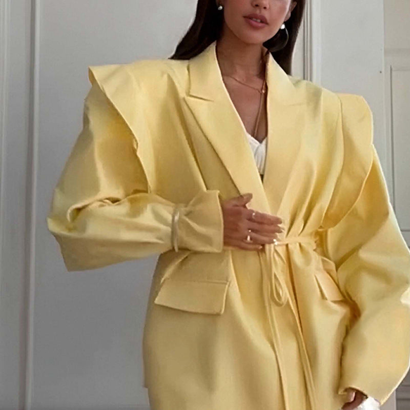 🖤 Sadia – Manteau Léger à Lacets et Col V