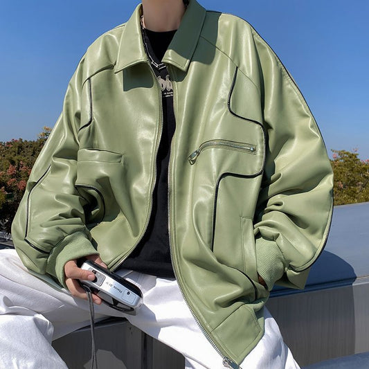 🧥Badji – Manteau en Similicuir Printemps et Automne pour Homme