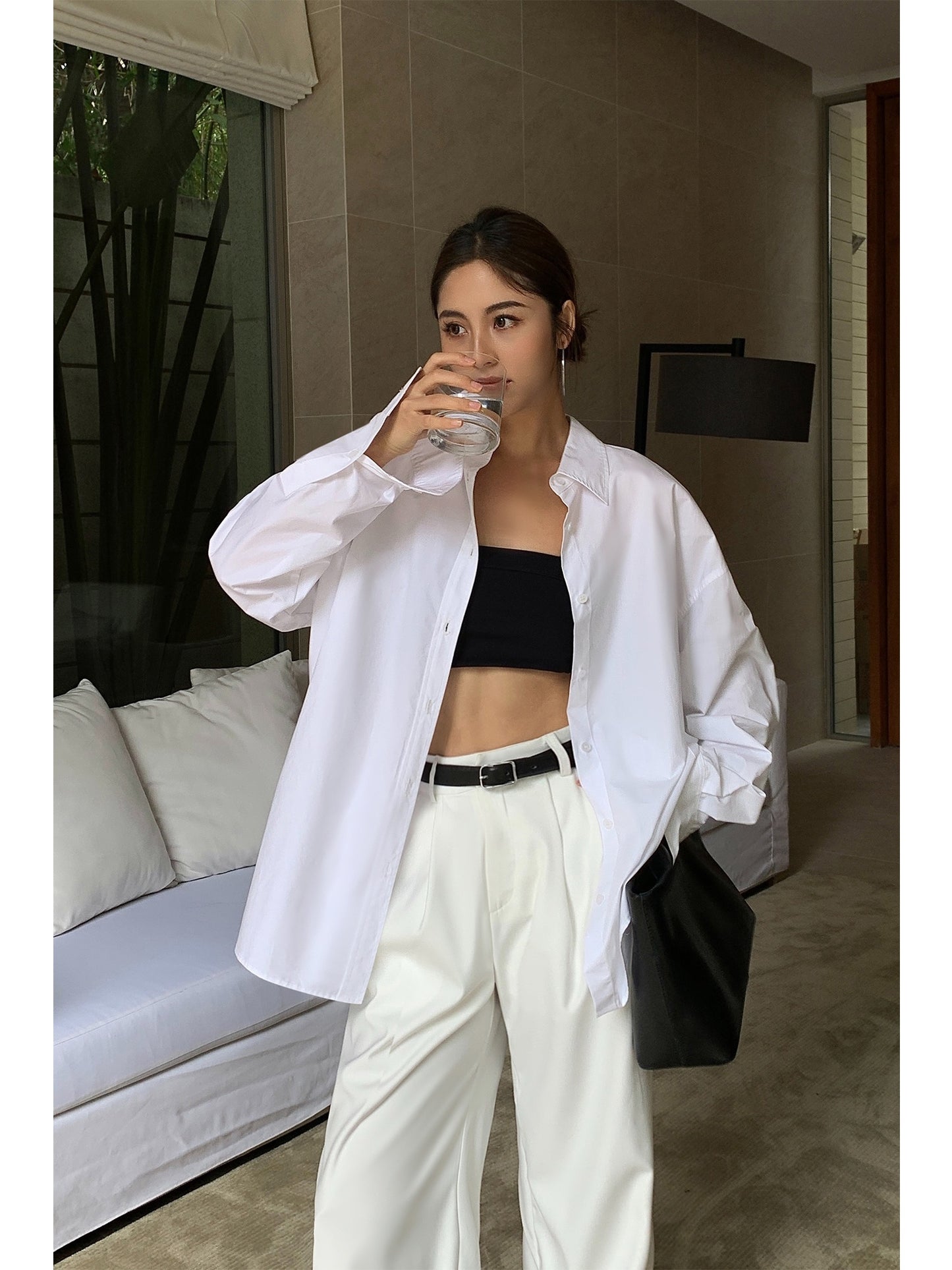 🤍 Margarette 🤍 Chemise Blanche Manche Longue Loose Fit