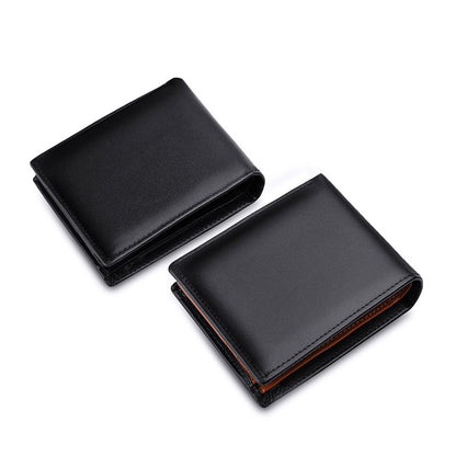 Portefeuille Rayé en Cuir Véritable – Antivol & Stylé