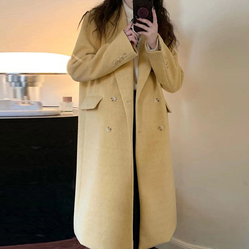 Aurora – Manteau Long Double‑Boutonné à Col Revers ✨🧥