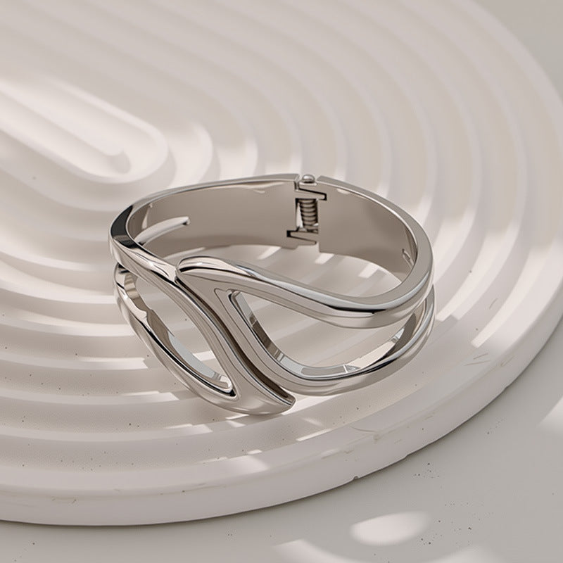 Raven Bracelet Ouvert Large Punk Luxe Léger