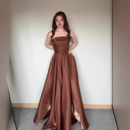 Tube Top Lace-up Waist-controlled Elegant Evening Dress