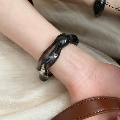 Luna Bracelet Acrylique Marbré Irrégulier Ouvert