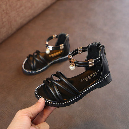 Girls' Sandals, Western Style, Children's Roman Shoes, Soft Soles, Net Red Princesses, Little Girls, Baby Sandals