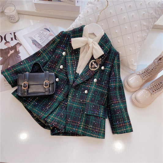 🎀 Ensemble Chic – Blazer & Short pour Fille