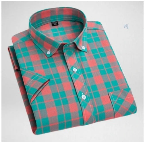 Paul Summer Thin Men's Cotton Plaid Shirt