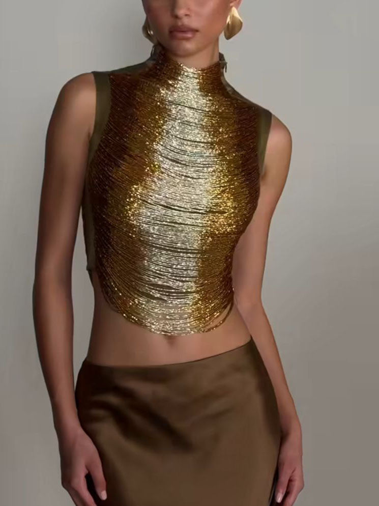 Ensemble Satin Franges Jupe Sirène