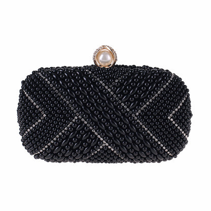 Pochette Carrée Perles Soirée Femme
