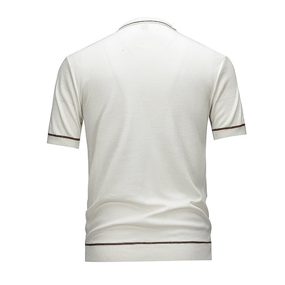 Polo Liseré Contrastant Blanc Homme