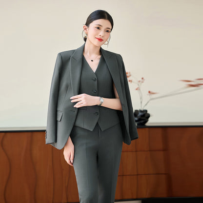 Tailleur Bureau Gilet Pantalon Court