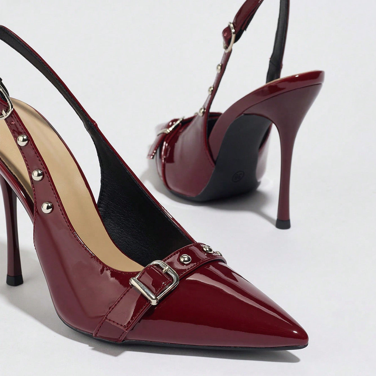 Escarpins Rivets Bout Pointu Bordeaux