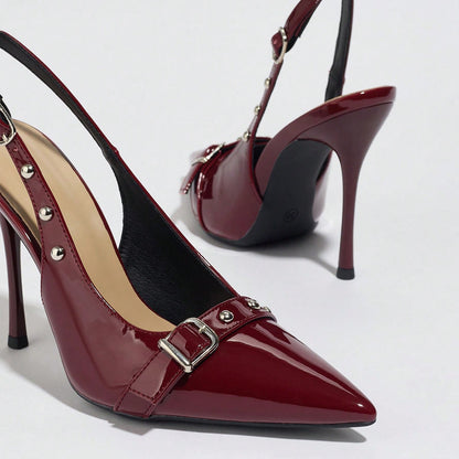 Escarpins Rivets Bout Pointu Bordeaux