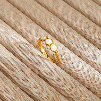 Personalized Stainless Steel Ring With Color-retaining Diamond Inlay