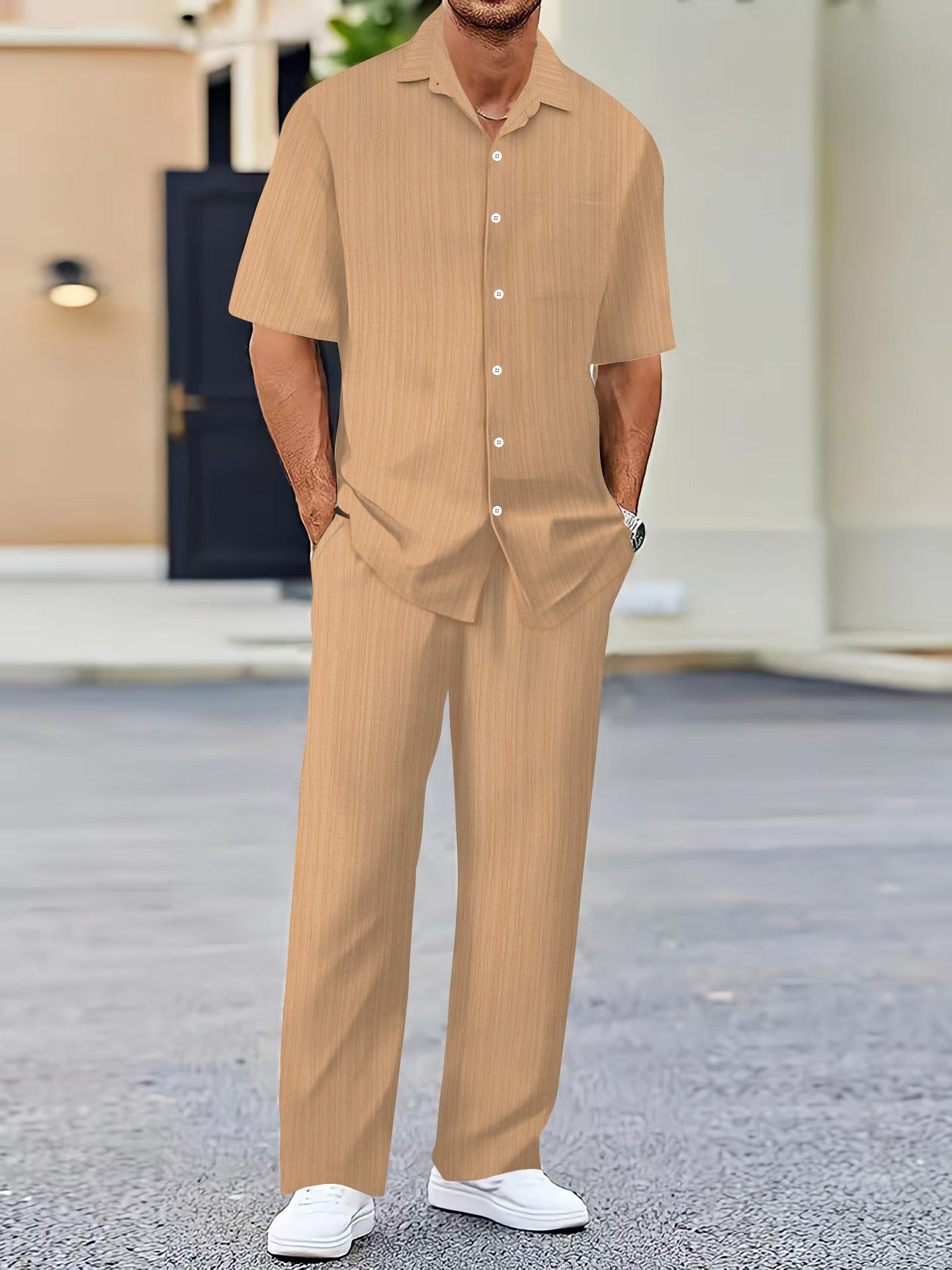 Ensemble Pantalon Chemise Homme Uni