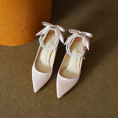 Escarpins Satin Perles Bride