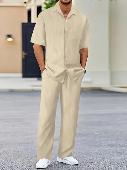 Ensemble Pantalon Chemise Homme Uni