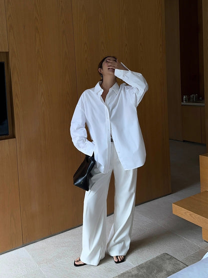 🤍 Margarette 🤍 Chemise Blanche Manche Longue Loose Fit