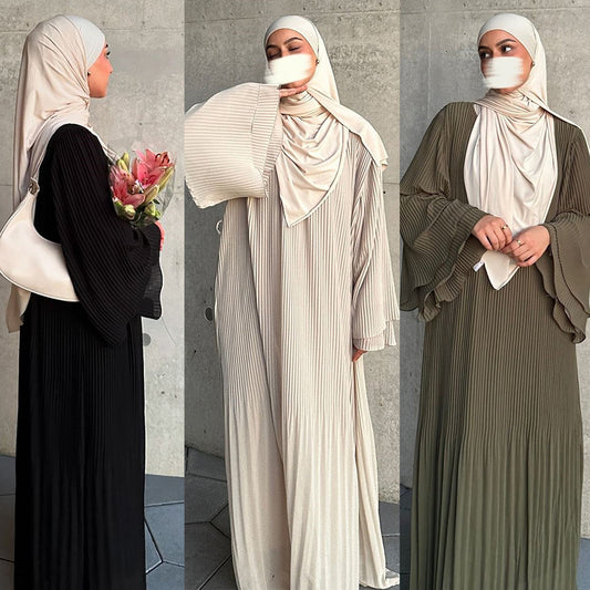 ✨ Minatou Dress – Pleated Chiffon Pullover 🌙