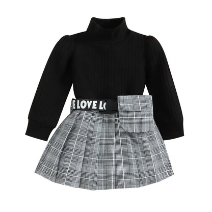 🍁 Ensemble Preppy – 3 Pièces Fille Automne-Hiver
