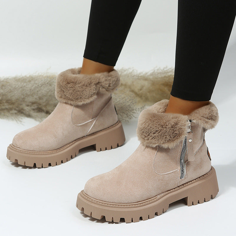 Fayora – Bottes d’Hiver Doublées en Fourrure Courte