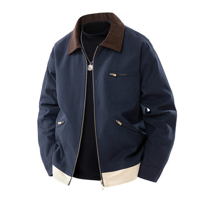 N’Golo – Veste homme à revers contrastés printemps et automne 🧥🌿🍂