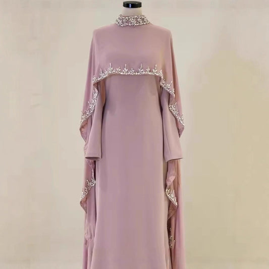 Robe Trapèze À Franges Avec Châle Femme