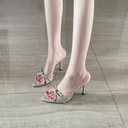 Sandales Satin Nœud Bout Ouvert