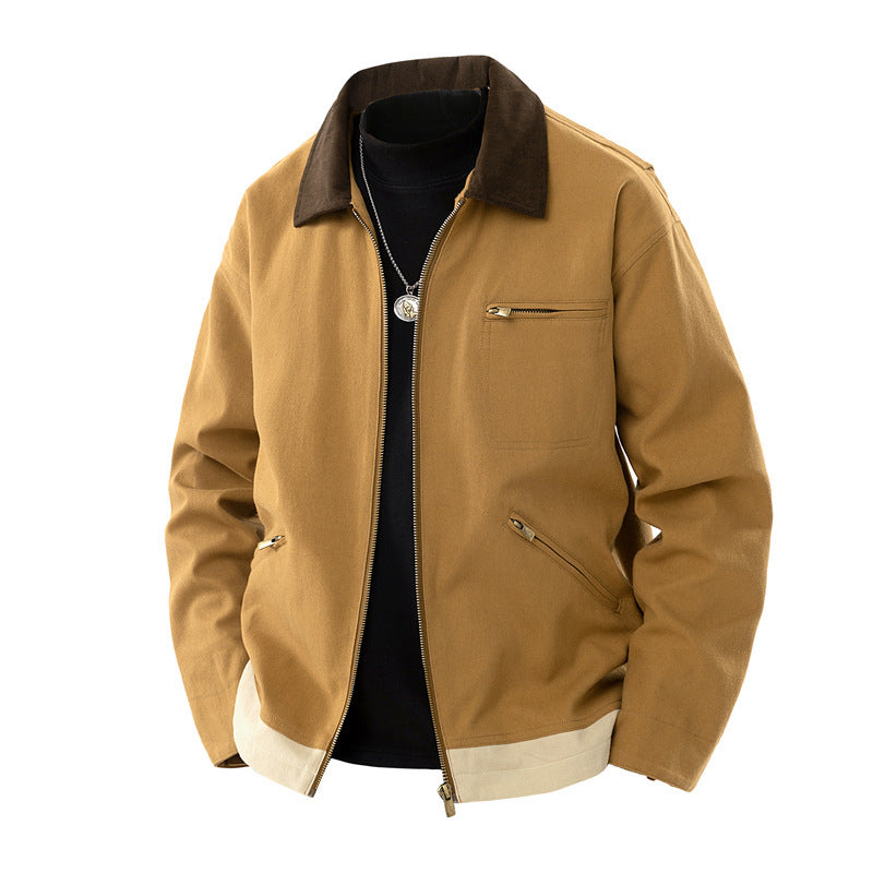 N’Golo – Veste homme à revers contrastés printemps et automne 🧥🌿🍂