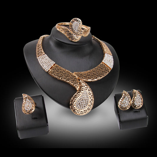 Gold-plated And Diamond Four-piece Dress Accessories